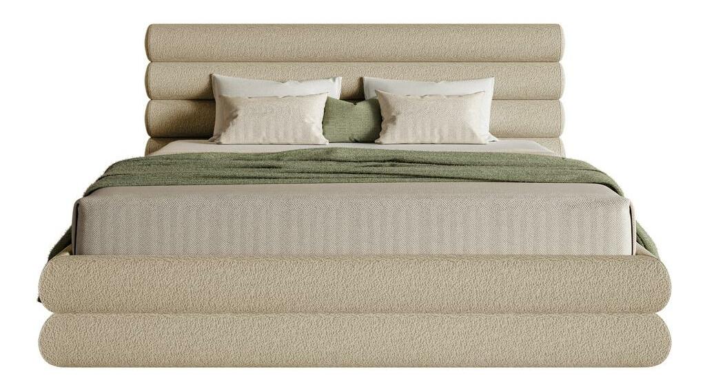 Manželská posteľ 140 cm Buffalo 140 (s roštom) (s úl. priestorom) (svetlobéžová + čierna)