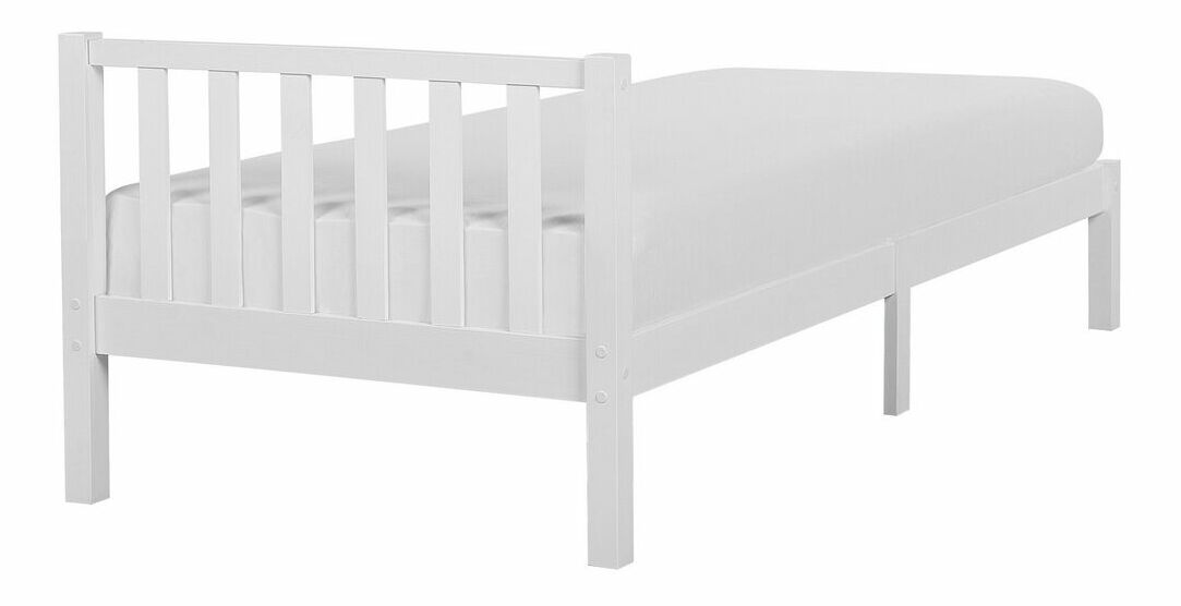 Egyszemélyes ágy 90 cm FLORAL (fehér)