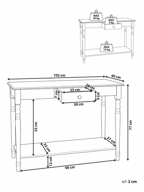Măsuță Tallinn (alb)