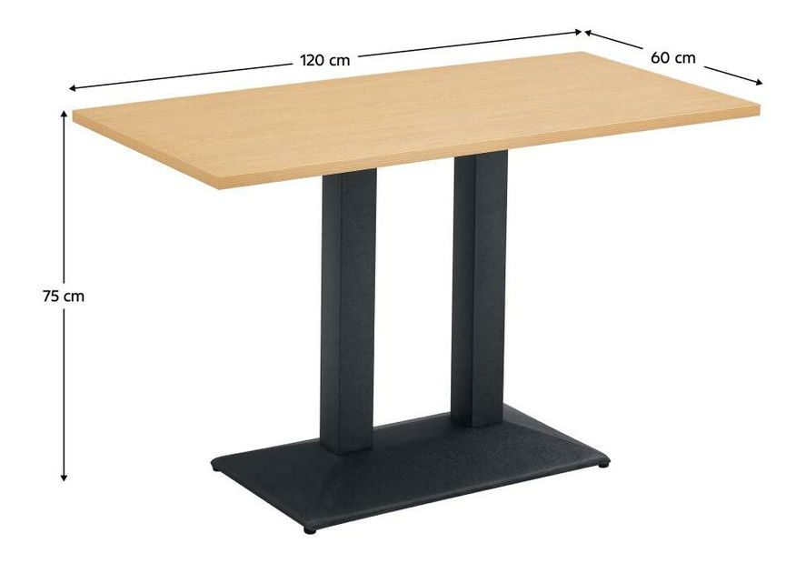 Masă de sufragerie Rahola 2 (stejar + negru) (pentru 4 persoane)