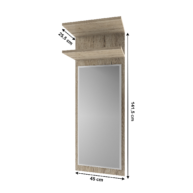 Garderobni panel Oscroft 45 (hrast san remo) 