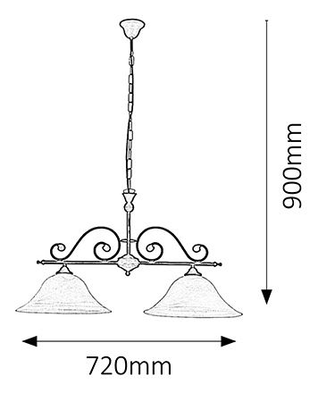 Závesné svietidlo Dorothea 7777 (matná čierna + ryžové kamenné sklo)