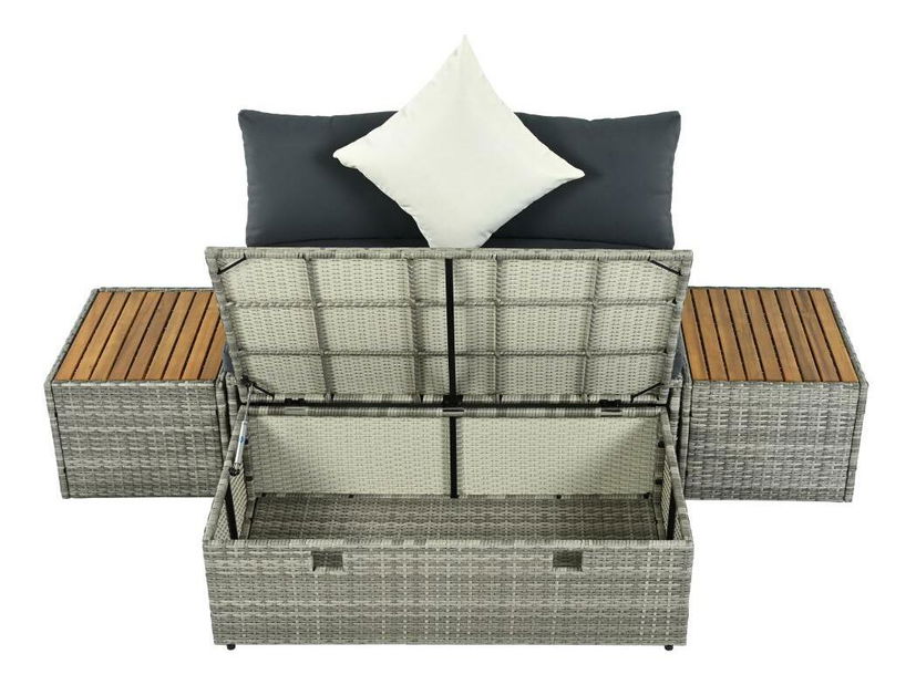 Kerti rattan szett Debora (szürke + natúr + krém)