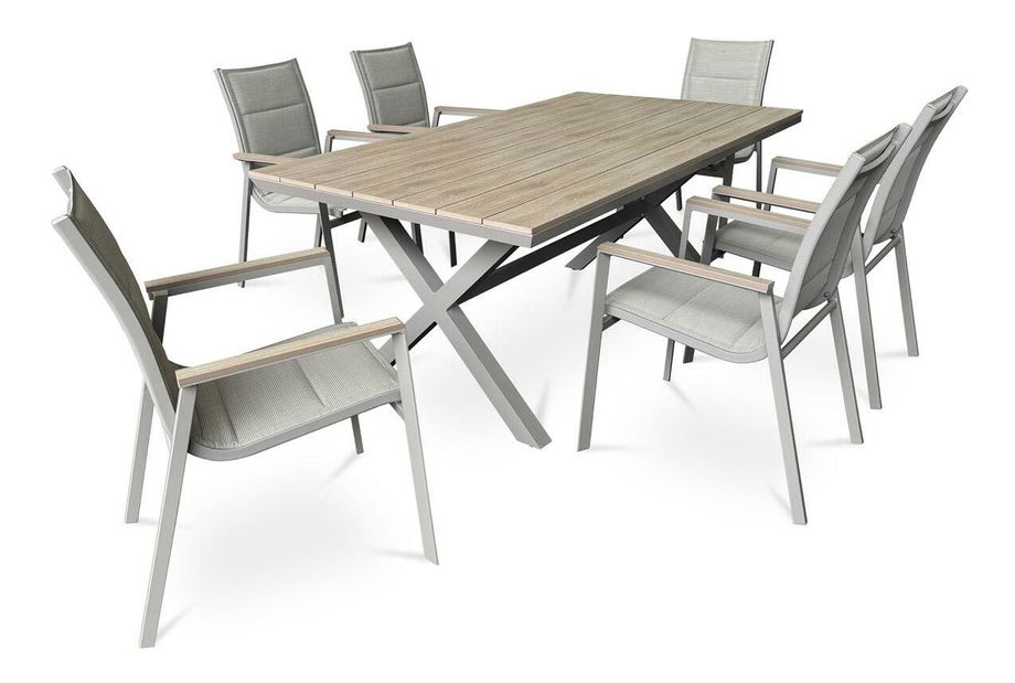 Kerti asztal Amigos (világos tölgy) (8 fő részére)