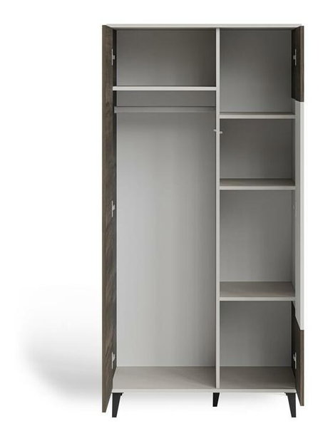 Šatníková skriňa Ranae 2 (kašmír + orech + čierna)