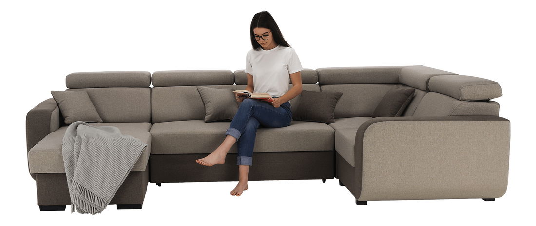 Sarokkanapé U Imani (világosbarna + barna)