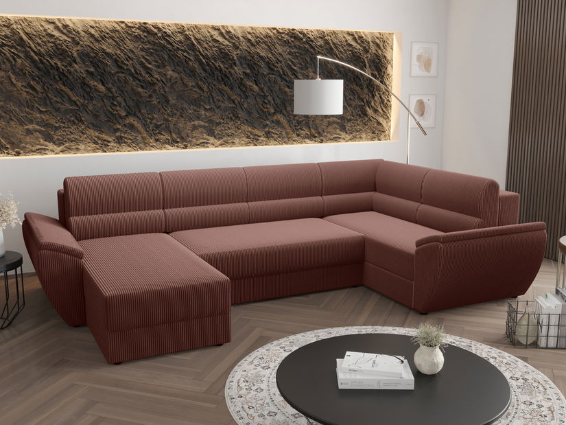 Kutna garnitura u obliku slova U Radiant Long (smeđa) (D)