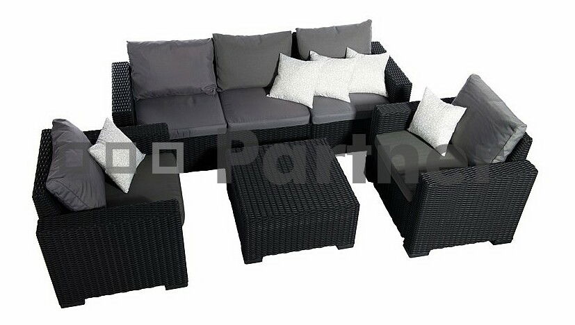 Záhradný nábytok California antracit (Umelý ratan) *vankúšiky chrbta ZADARMO