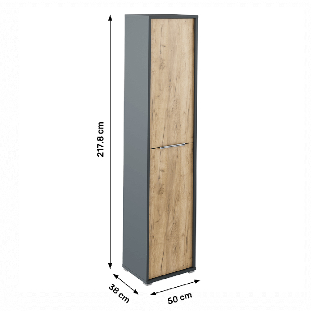 Policová skriňa Hamila NEW TYP 06 (grafit + dub artisan)