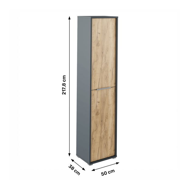 Polcosszekrény Hamila NEW TYP 06 (grafit + artrisan tölgy)