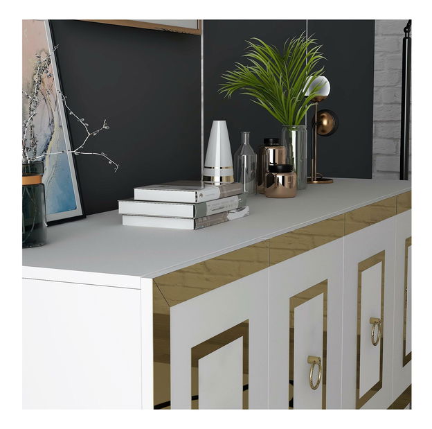 Dulap Pemava 1 (alb + auriu) 