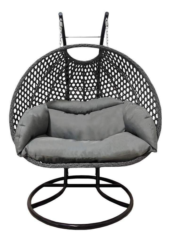 Závesné dvojkreslo Deriva (čierna + sivá + tmavosivá) 