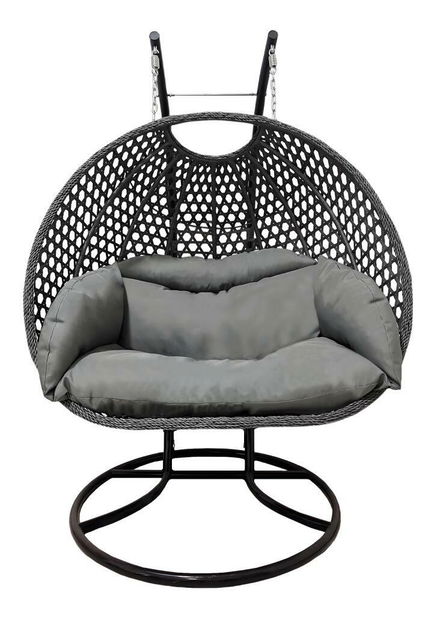 Függesztett kétszemélyes fotel Deriva (fekete + szürke + sötétszürke) 