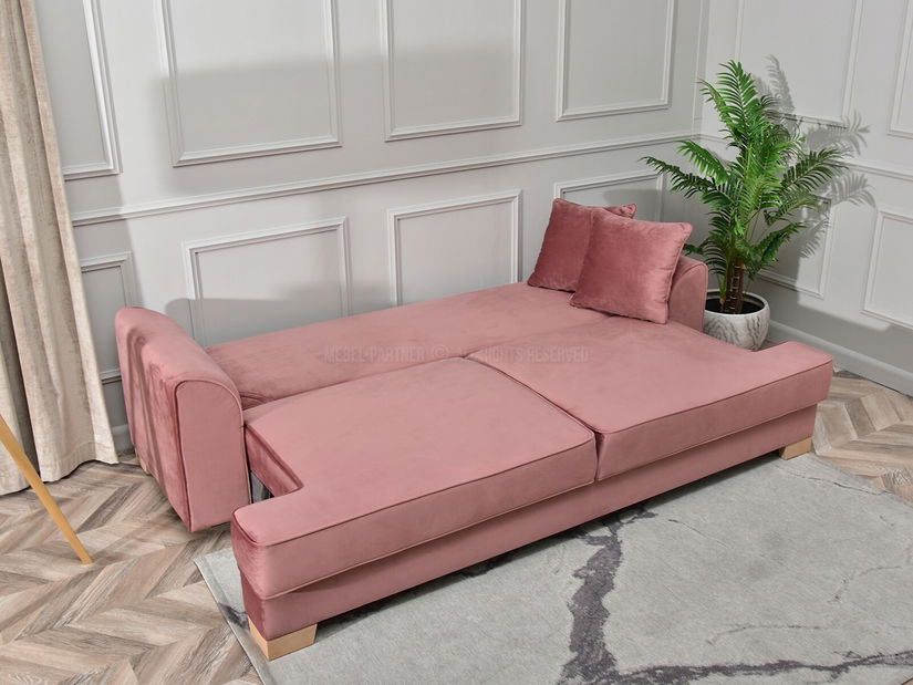 Canapea trei locuri Marilyn (pudră + fag)