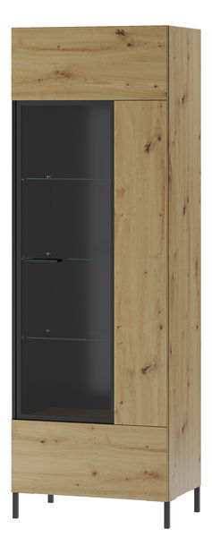 Vitrina Lorren 10 (hrast artisan + crna mat)