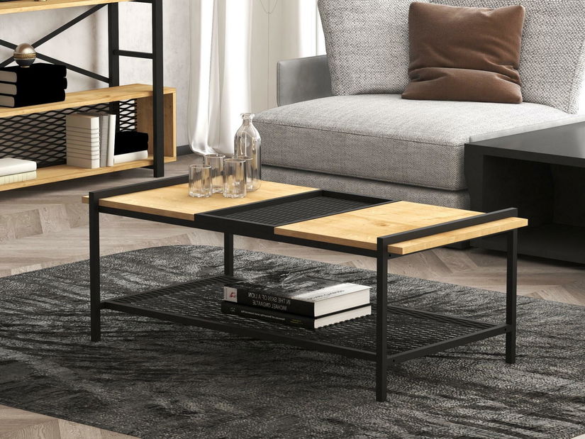 Măsuță de cafea Daluva (Nuc + negru) 