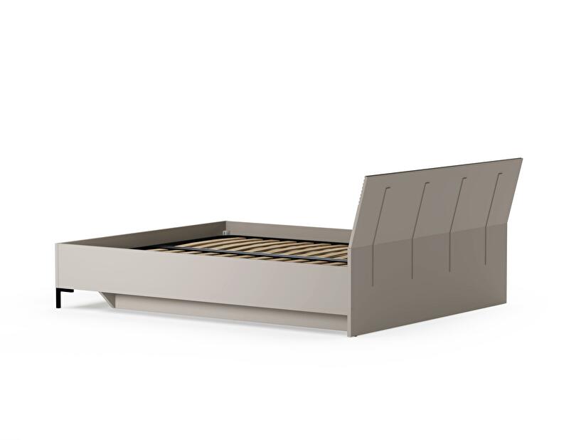 Franciaágy 160 cm Demandaron (taupe + silverjack tölgy) (ágyráccsal) (tárolóhellyel)