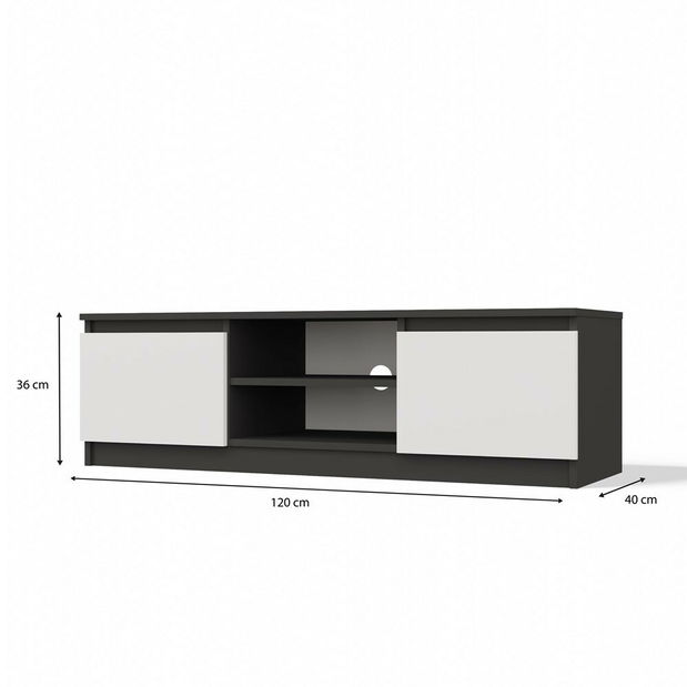 TV skrinka Musecalo 120 (antracit + biela)