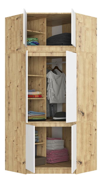 Suprastructură dulap Deportiva (stejar artisan + alb)