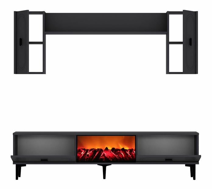 Obývacia stena s krbom Wendy (antracit)