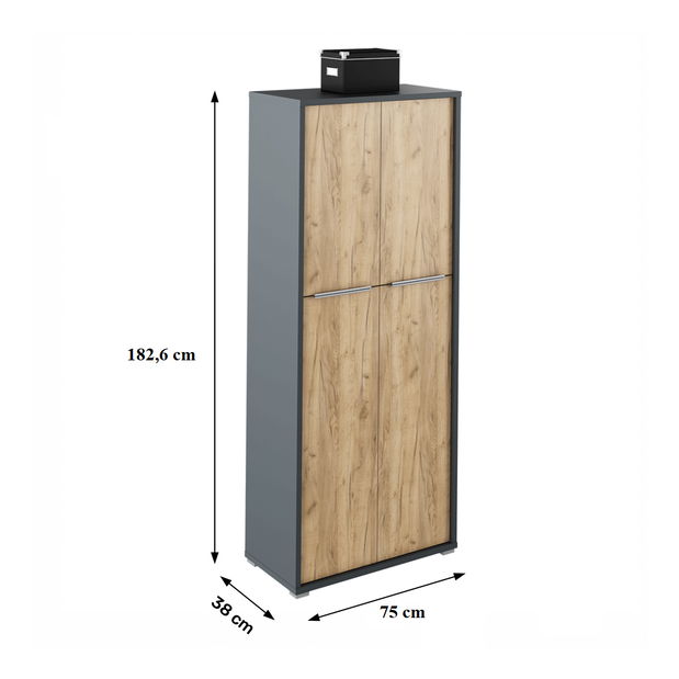 Ormar s policama Hamila NEW TYP 07 (grafit + hrast artisan)