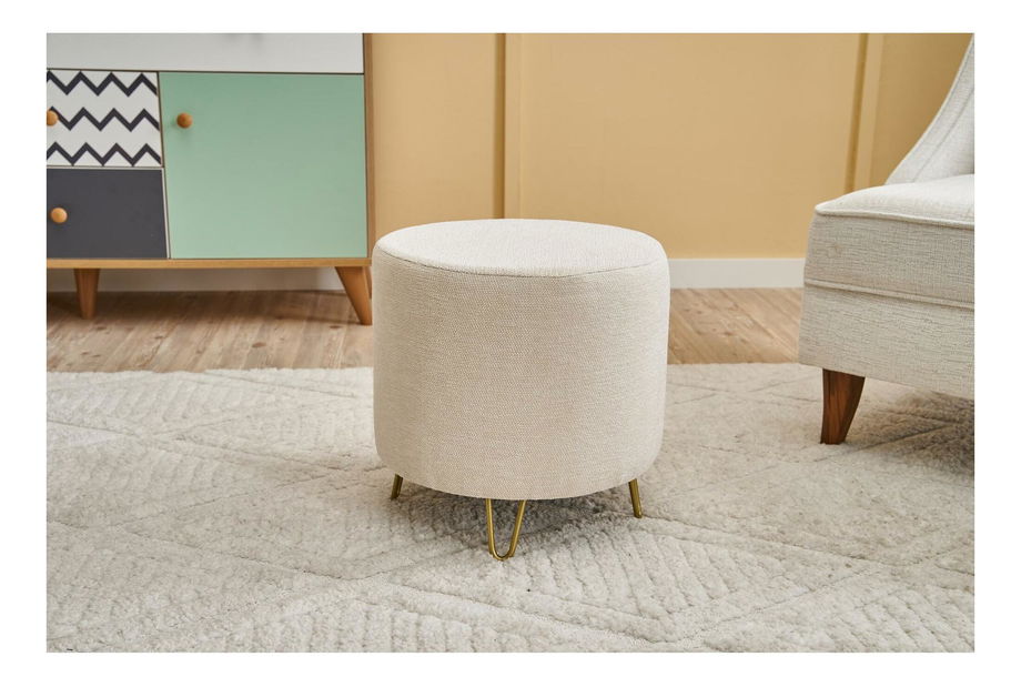 Taburetka Asmoretta (krémová + zlatá)