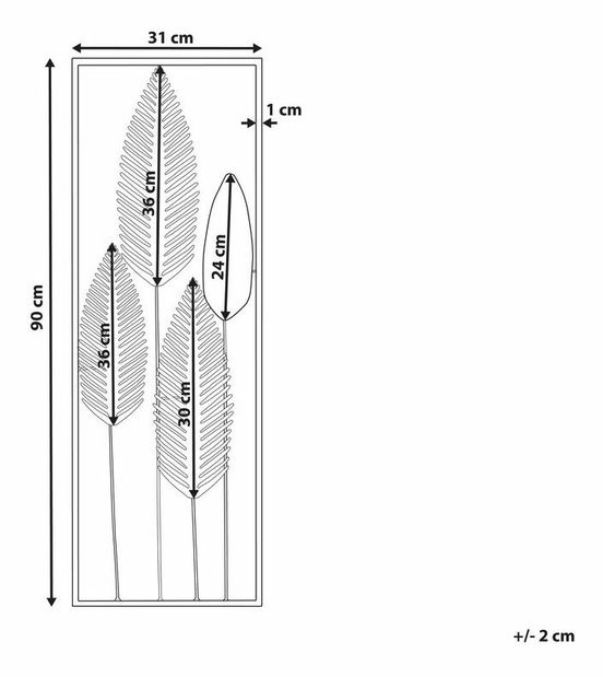 Decorațiune de perete NOBIO (argintiu + auriu)