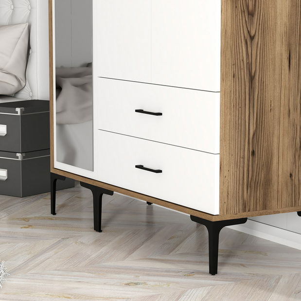 Šatníková skriňa Kiara RT (orech + biela)