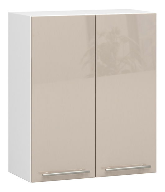 Horná kuchynská skrinka Ozara W60 H720 (biela + cappuccino lesk)