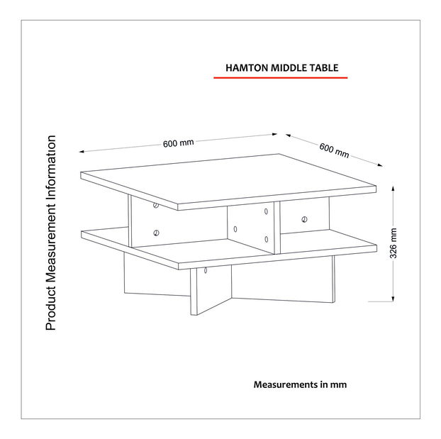 Dohányzóasztal Hamilton (dió + fehér)
