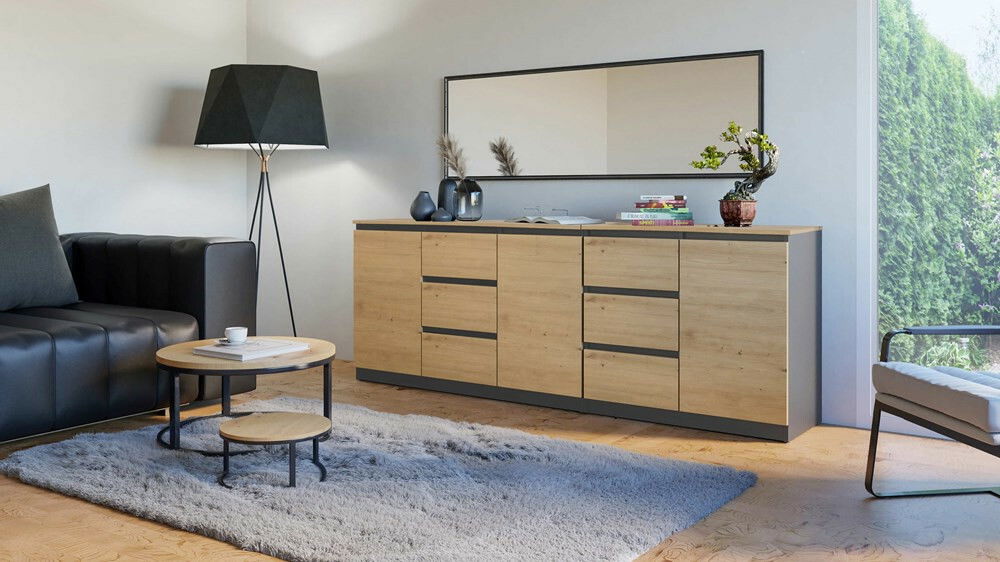 Set 2ks. komôd Cervantina 1 (antracit + dub artisan)