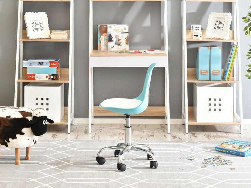 Detská stolička Footy (modrobiela + chrómová)