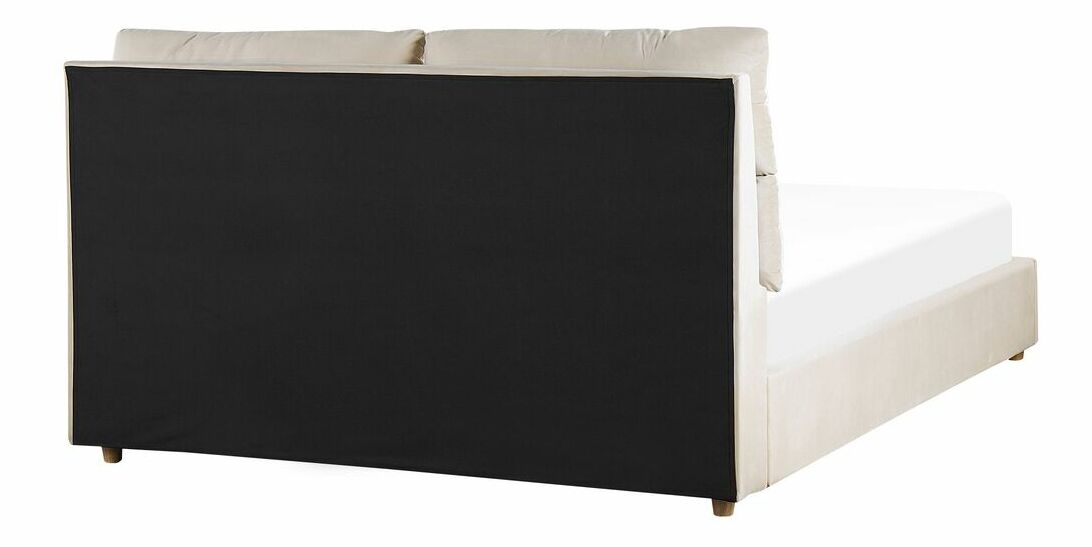 Manželská posteľ 160 cm Batil (béžová) (s roštom) (s úl. priestorom)