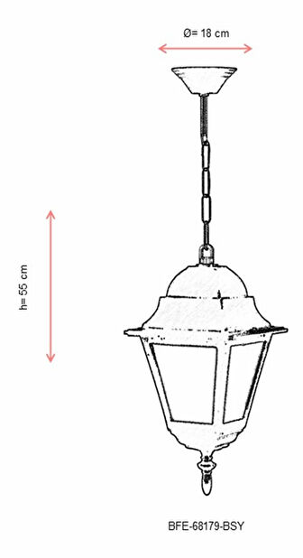 Lustră de exterior Bridget (Negru + alb)