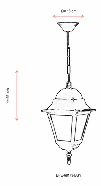 Lustră de exterior Bridget (Negru + alb)