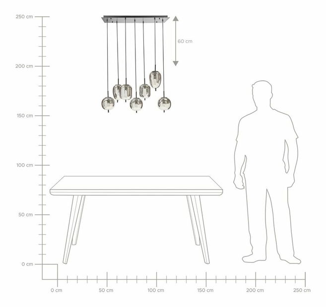 Függesztett lámpa Tripp (ezüst) 