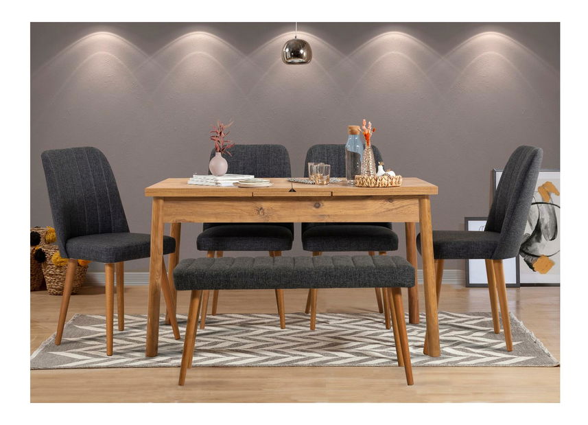 Blagovaonski set Senteago 2 (za 6 osoba) (atlantski bor + antracit)