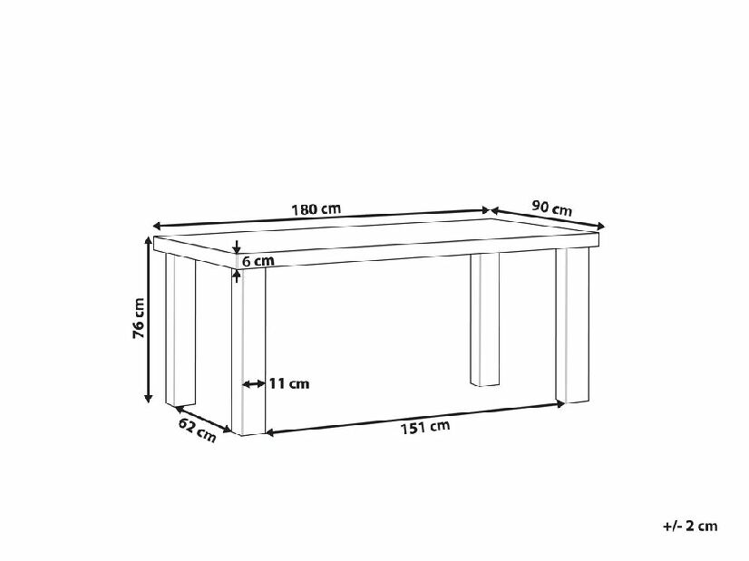 Masă de grădină TONUTO (beton) (gri) (pentru 6 persoane)