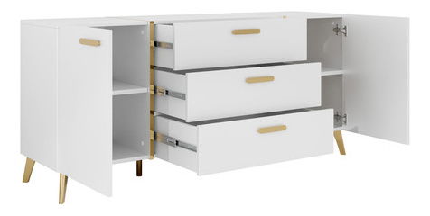 Komoda Rostasi 2D3SZ (sjajni kašmir + zlatna)