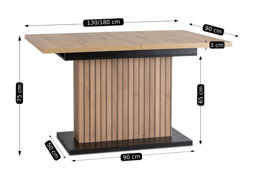 Széthúzható étkezőasztal Gelatinosos (artisan tölgy) (4-6 fő részére)