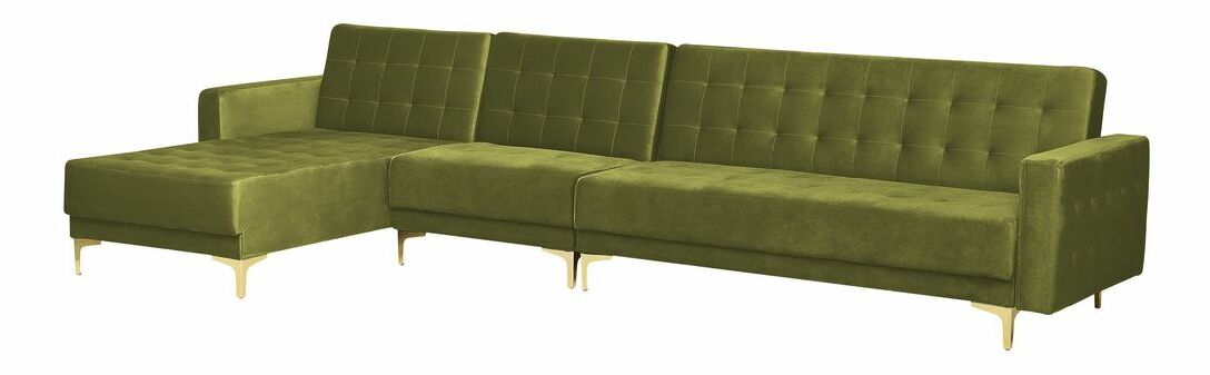 Sarok ülőgarnitúra zsámollyal Aberde (zöld) (J)