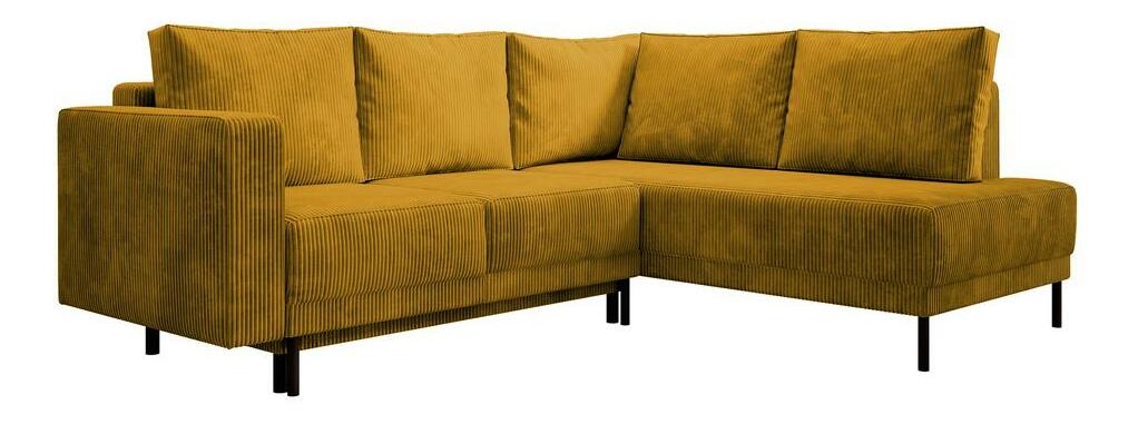 Rohová sedacia súprava Rodriguez (P) (horčicová + čierna)
