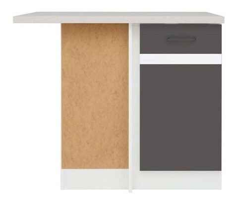 Dolná kuchynská skrinka, rohová BRW Junona line DNW/100/82/L (Sivý wolfrám + Lesk biely)