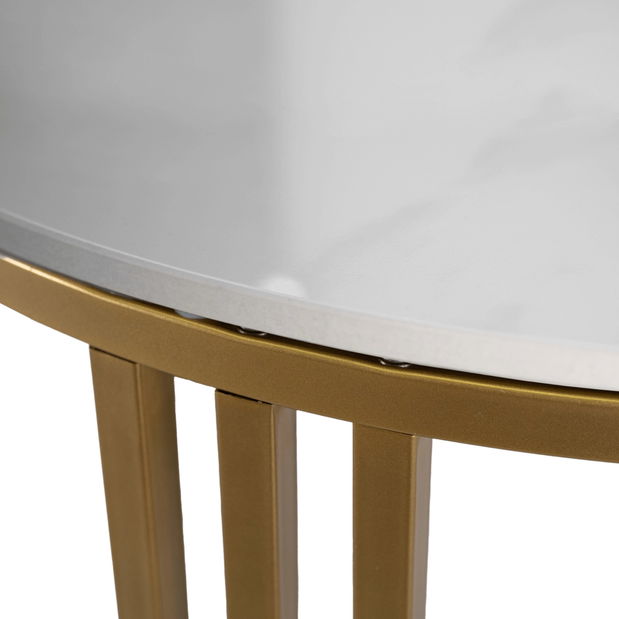 Stolić za kavu Kenrucky (bijeli sjaj + zlatna) 