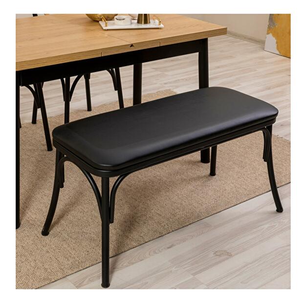 Set mobilier sufragerie Duvasa 21 (negru) (pentru 4 persoane)