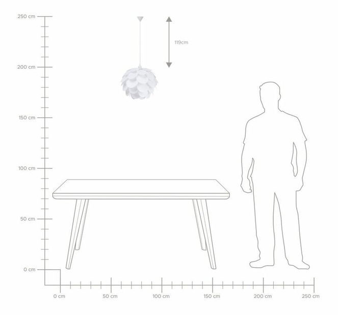 Závesná lampa Riana (biela)