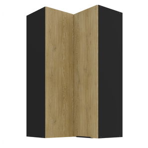 Rohová horná kuchynská skrinka Carminia 60x60 GN-108 2F (90) (dub cremona + čierna)