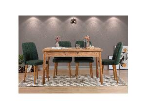 Set mobilier sufragerie Bimuvo 5 (pin atlantic + verde) (pentru 4 persoane)