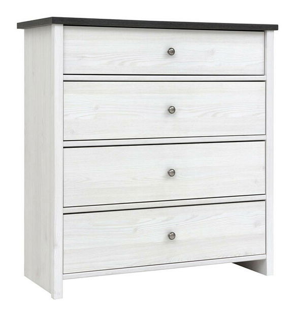 Komoda BRW Porto KOM4S (sivá + čierna)