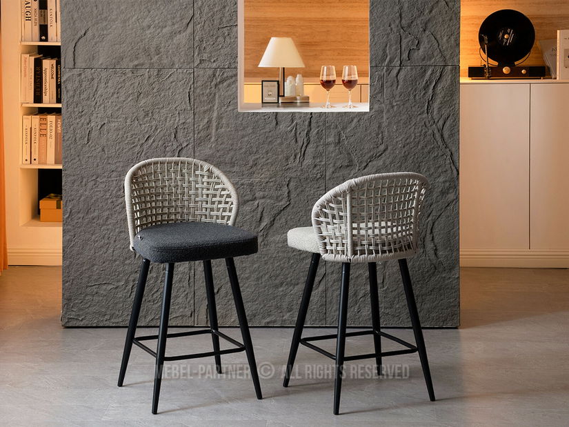Scaun bar Moan (grafit + negru)